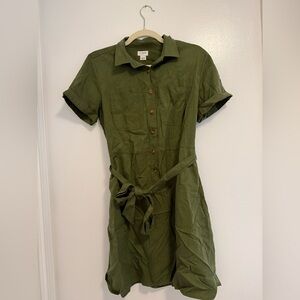 Jcrew Factory utility dress olive green size 6